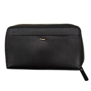 Tusk Genuine Leather Double Zip Wallet Organizer Clutch Womens Blank and Tan